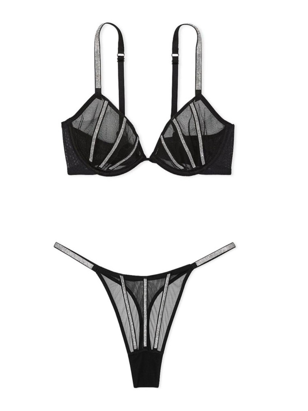 Victoria’s Secret Very Sexy Sheer Shine Low Cut Demi Bra and matching panties